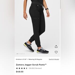 Figs black Zamora high waisted jogger scrub pants size L